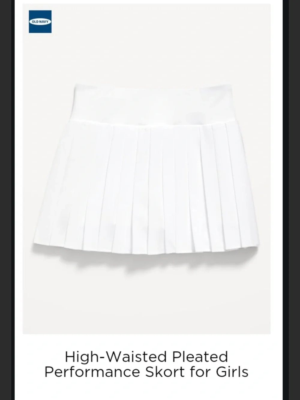 Old Navy White High-Waisted Pleated Skort for Girls